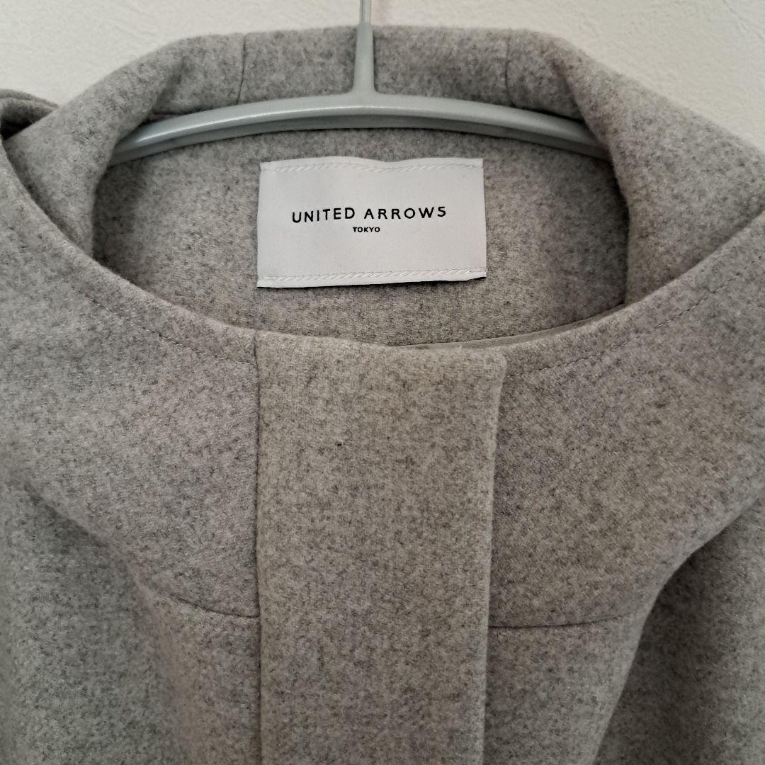 最終お値下げ！美品　ユナイテッドアローズ　フード付コート　グレー　40　Lサイズ