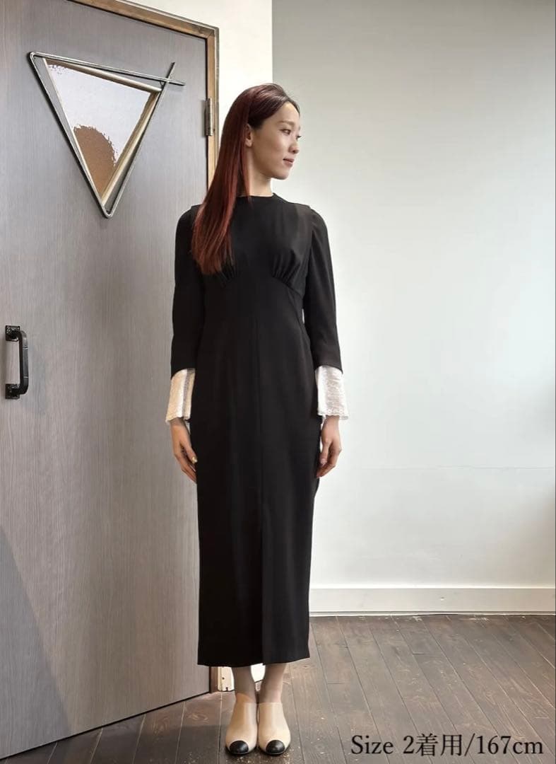 最終値下げMameKurogouchiシルクレースカフドレス 2024ss