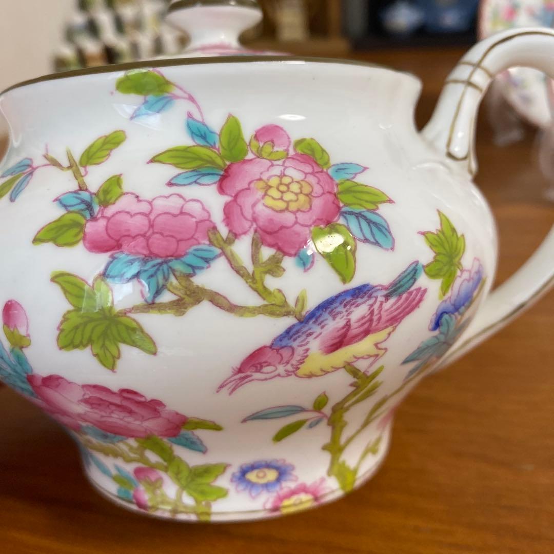 希少オールドミントン　カッコー　エナメルペイントの美しいティーセット　シノワズリ