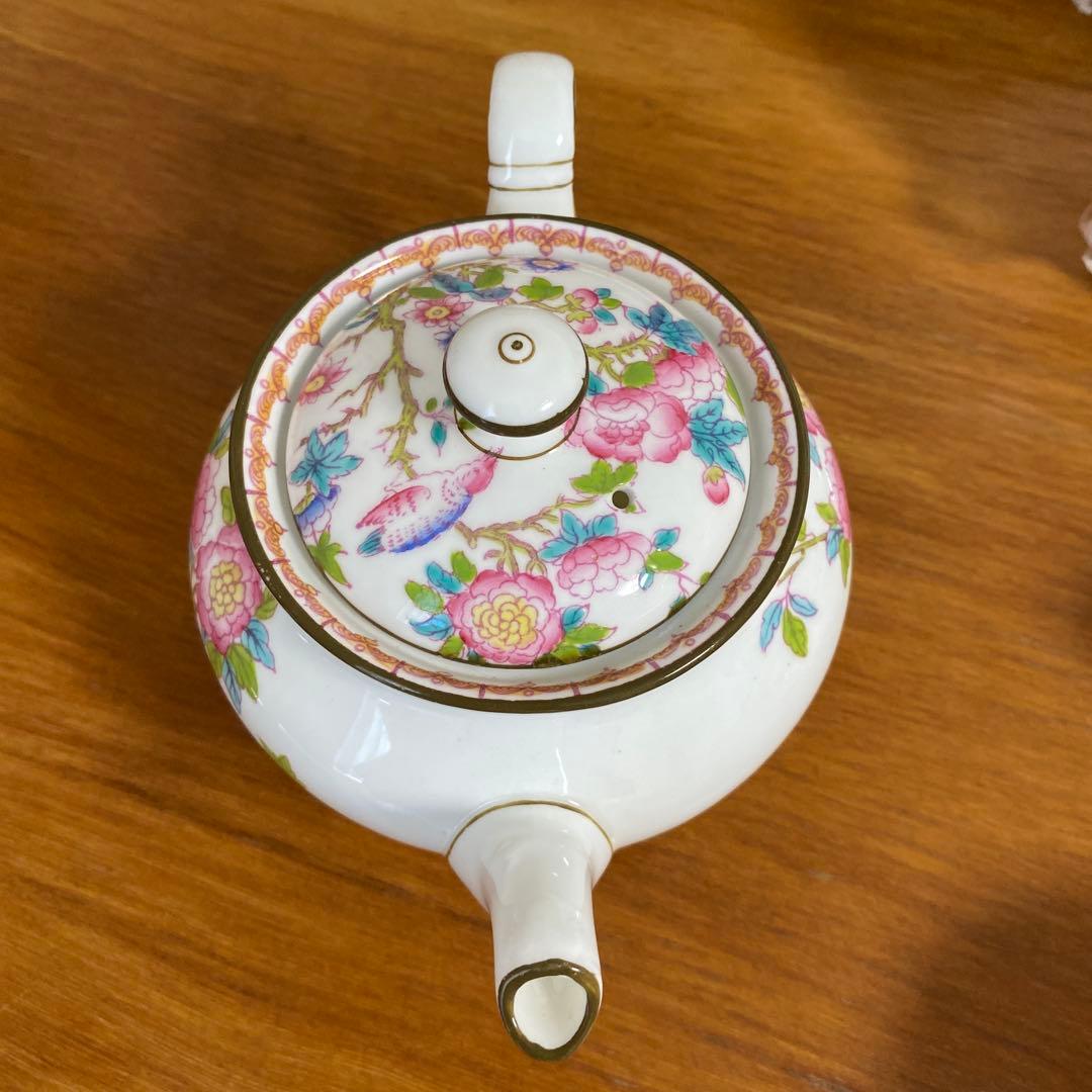 希少オールドミントン　カッコー　エナメルペイントの美しいティーセット　シノワズリ