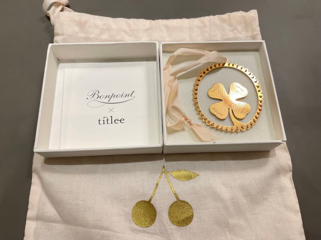 Bonpoint x tillee 四つ葉クローバー オーナメント ブックマーク