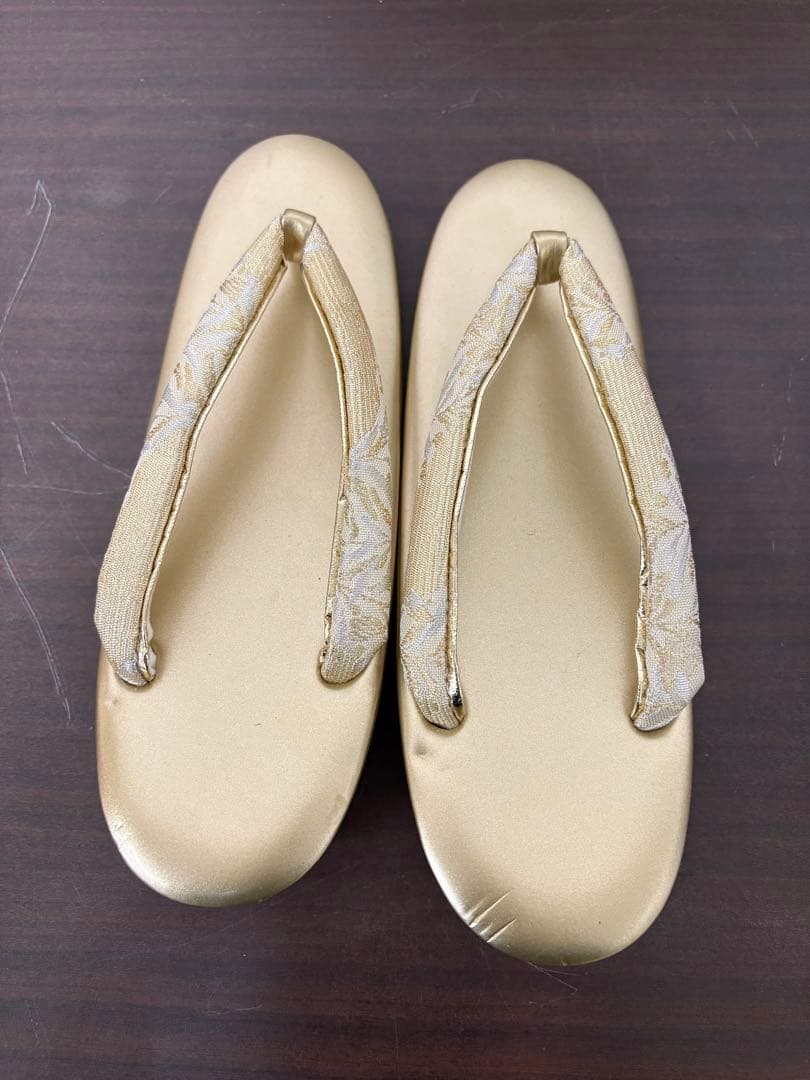 和装セット　バッグ　下駄　草履　ゴールド　着物　入学式　冠婚葬祭/C-0