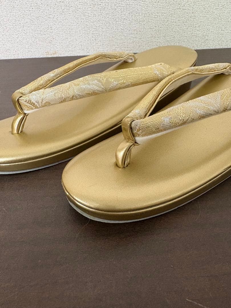 和装セット　バッグ　下駄　草履　ゴールド　着物　入学式　冠婚葬祭/C-0