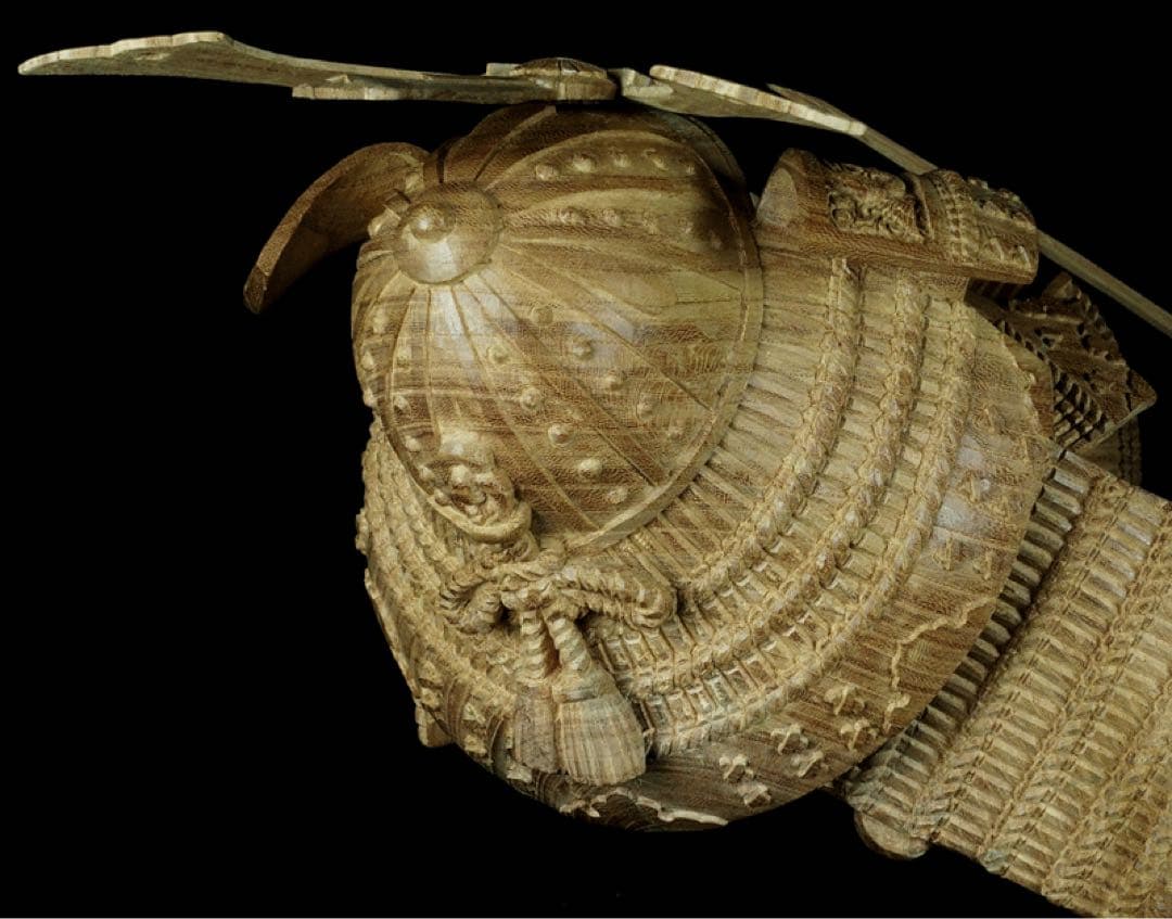 楠木正成像　SHOGUN 将軍　日本の武将　木彫作品　壁掛け　箱あり