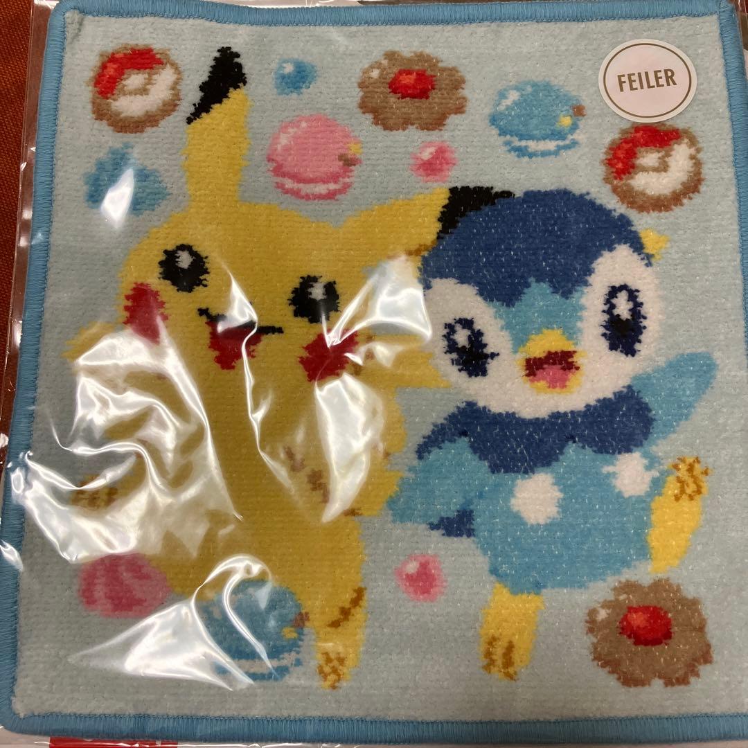 FEILER ピカチュウ ポッチャマ ハンカチ　舟型ポーチ　セット売り