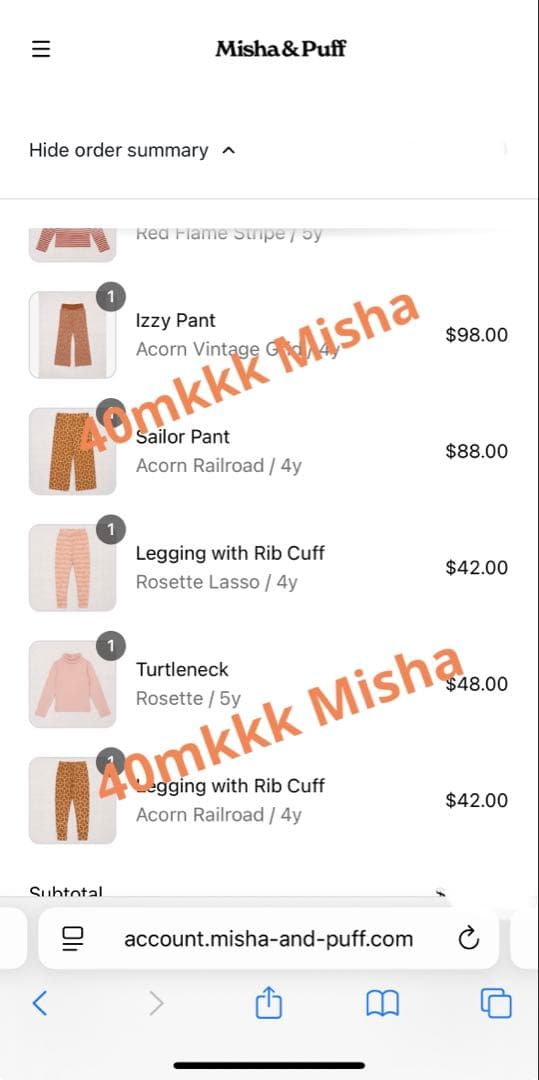 Misha and Puff 花鉄 Sailor Pants 4y 新品