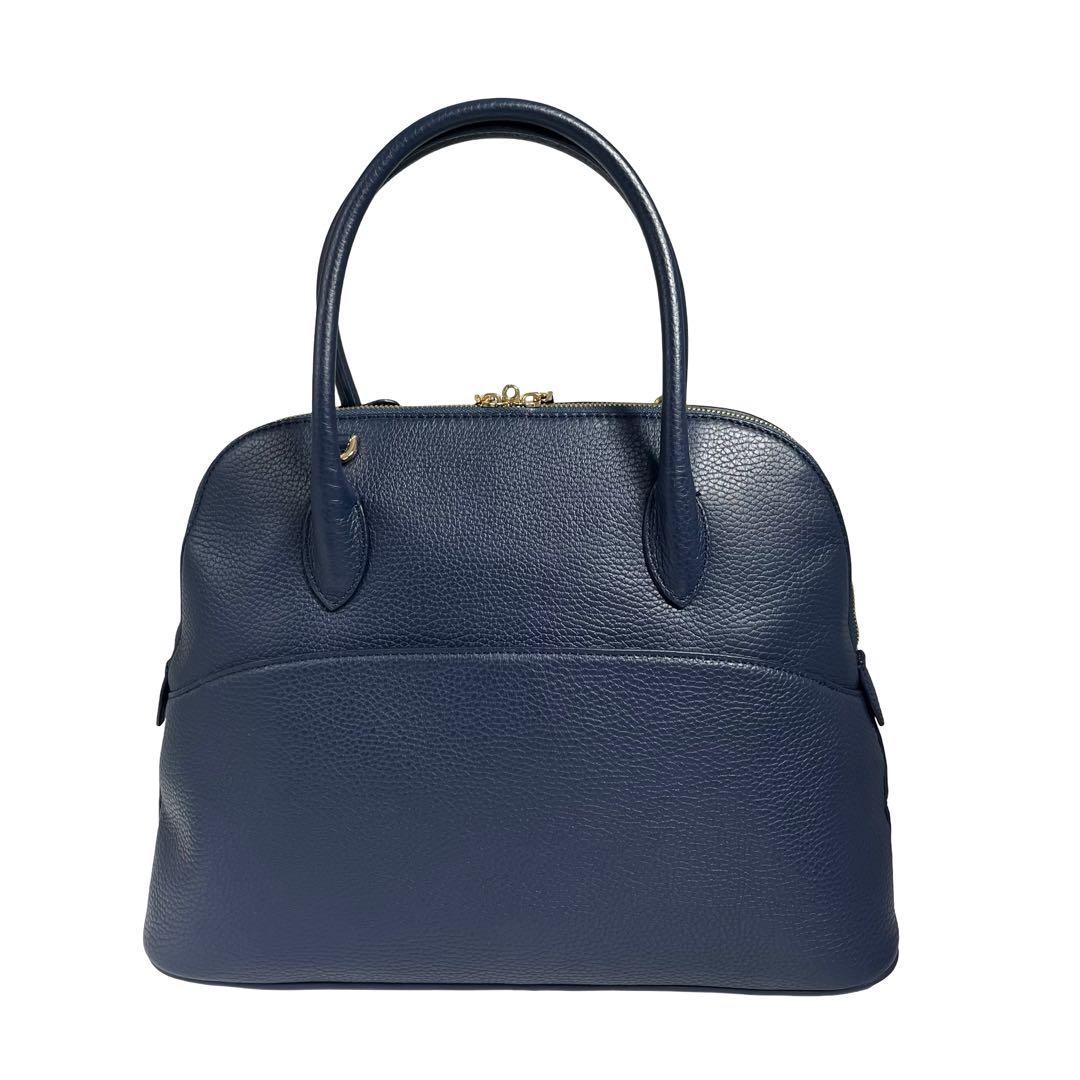 極美品　COCOCELUX GOLD 2WAYバッグ ネイビー 紺 レザー781