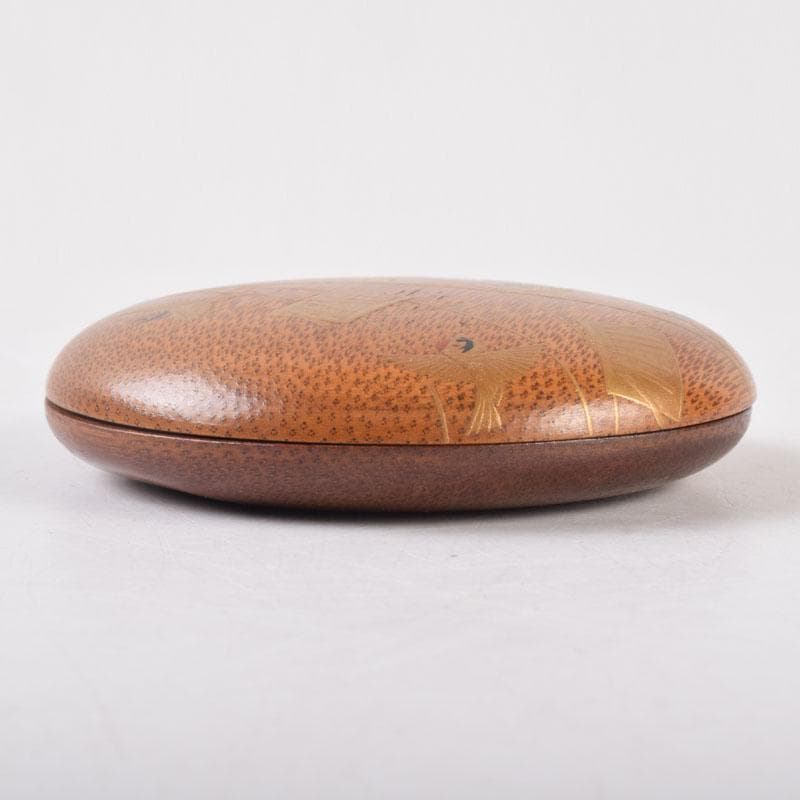 茶道具　鈴木光入作　鳴子蒔絵　竹香合　共箱　V　8531