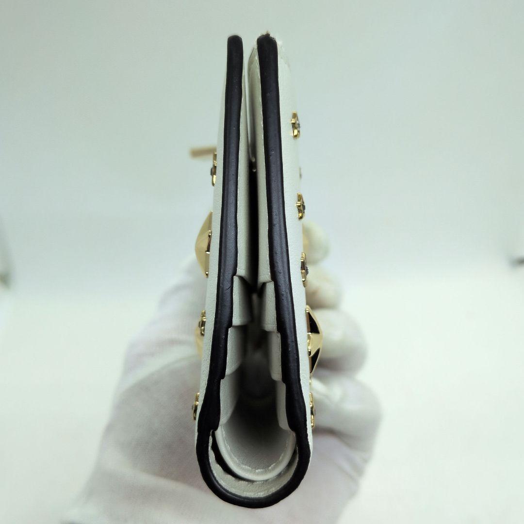 【未使用級 現行 付属品多数】ジミーチュウ　ハニ　二つ折り財布　クリスタル　ラテ