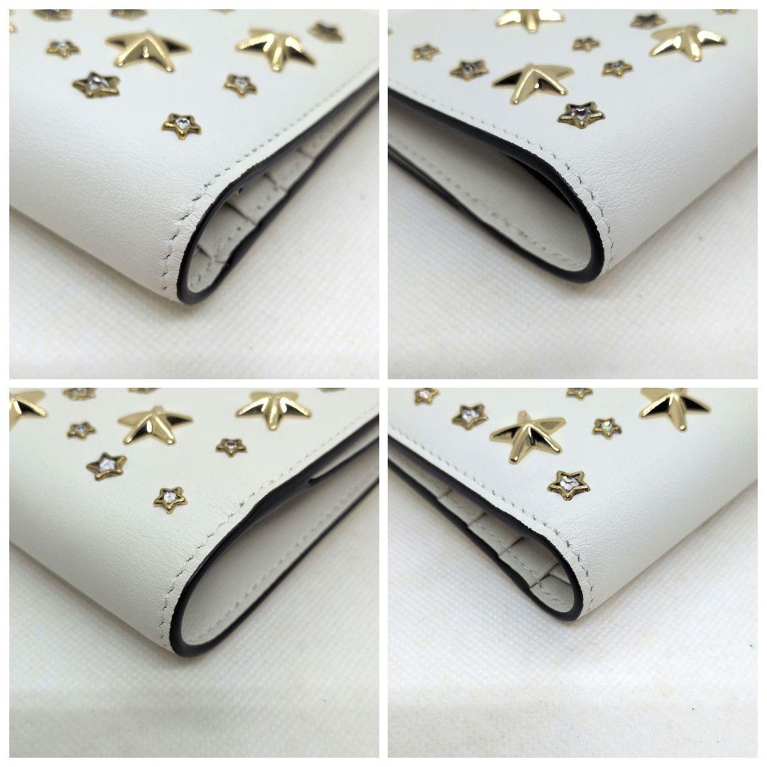 【未使用級 現行 付属品多数】ジミーチュウ　ハニ　二つ折り財布　クリスタル　ラテ