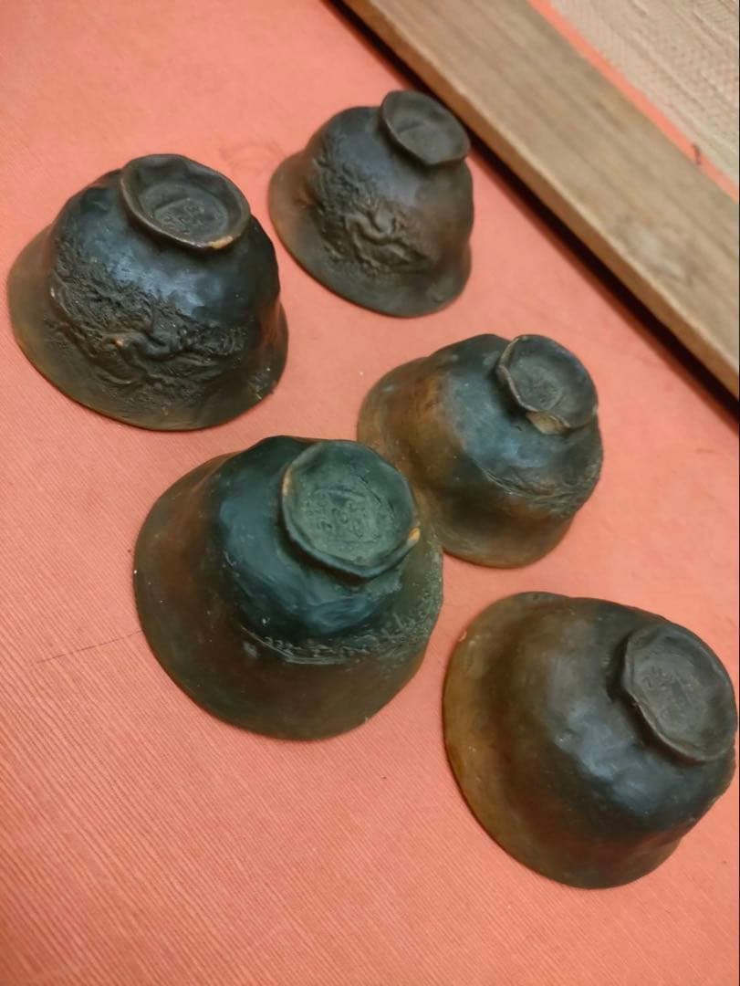 鷺脚焼 中川鷺脚作 姫路東山焼 永世舎 煎茶碗 五客