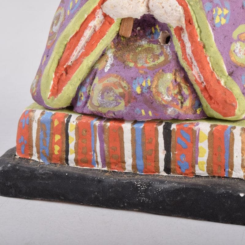 茶道具　色絵　御内裏様形　香合　在銘　時代箱　V　8455