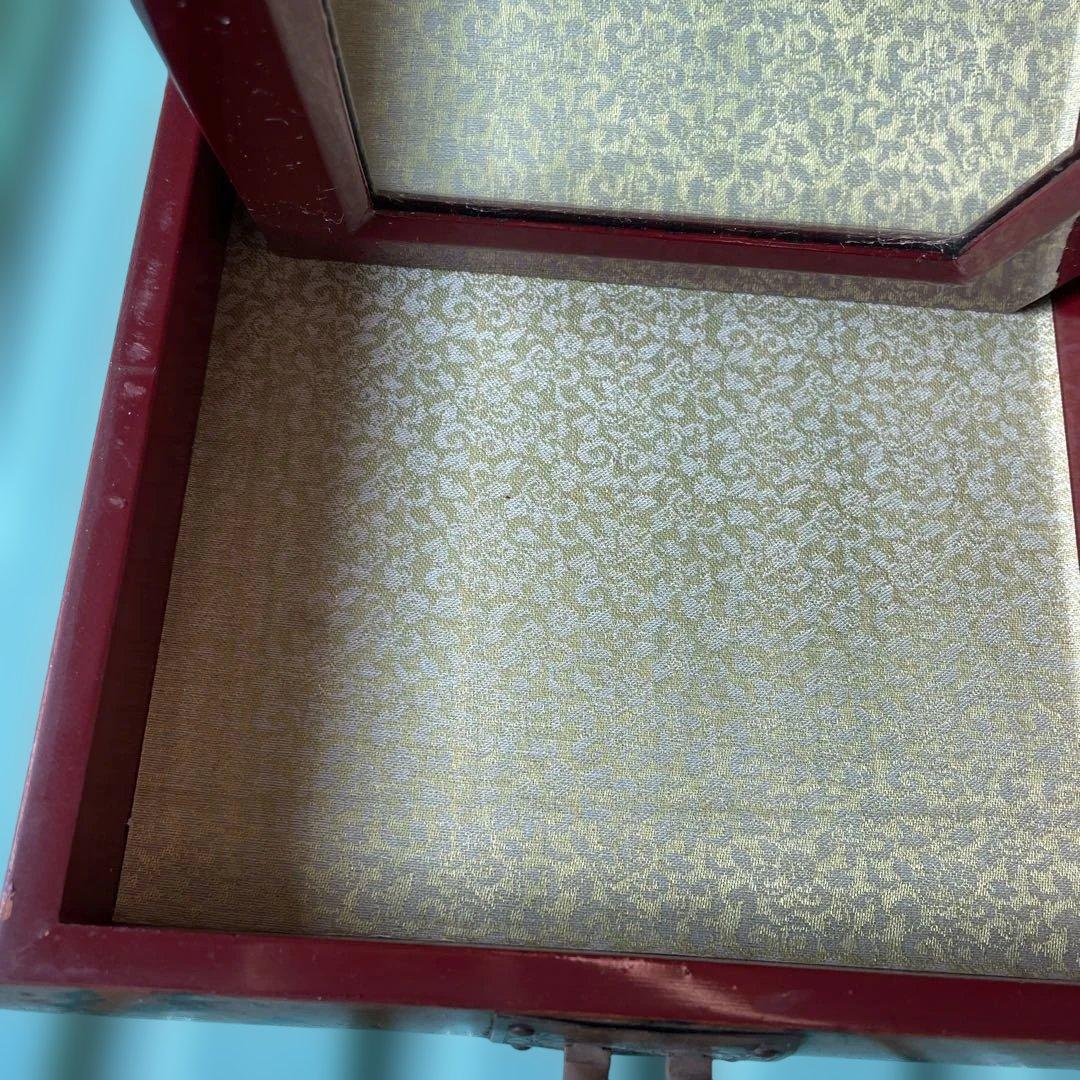 【極希少】韓国？家具 鏡付き 化粧箱　宝石箱 アンティーク　レトロ　骨董品。30