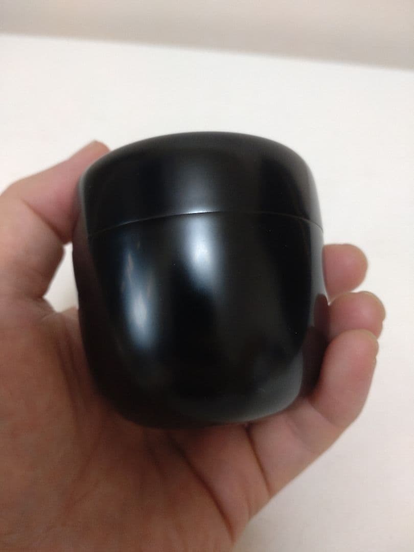 川端近左 倣利休形 黒中棗 二重箱 共箱