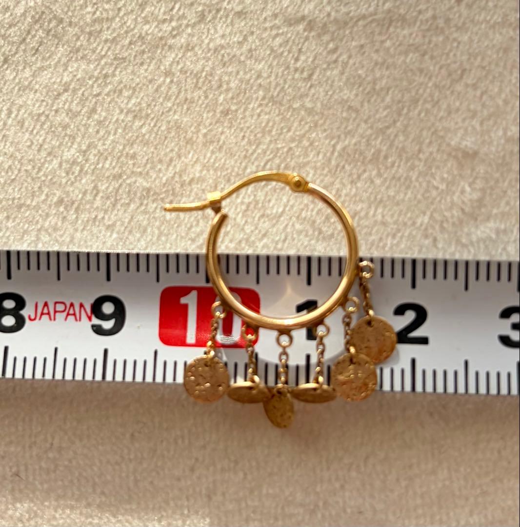 Cocoshnik 10k揺れるフープピアス　ココシュニク