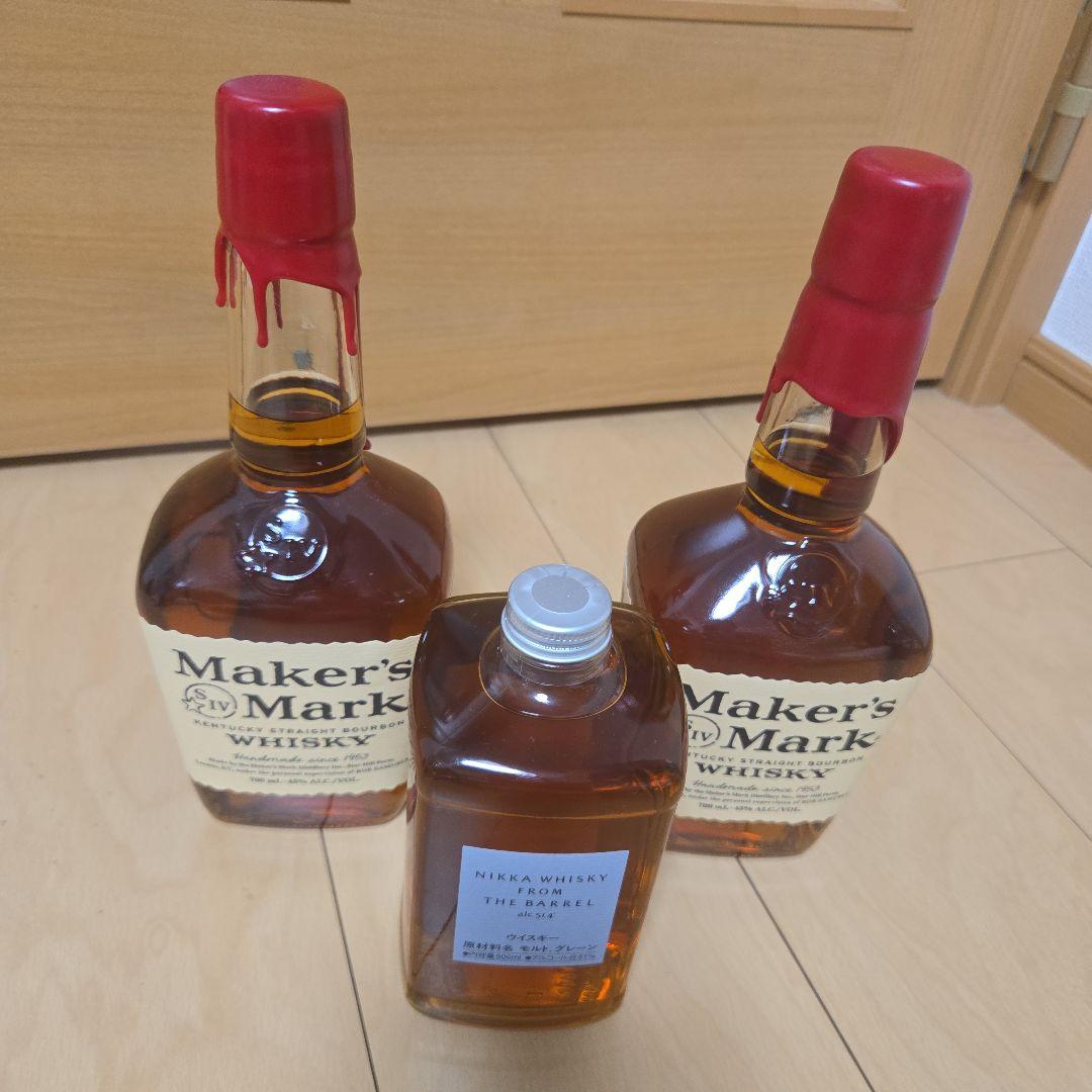 Maker's Mark ウイスキー ×２本&ニッカフロムザバレル×１本セット