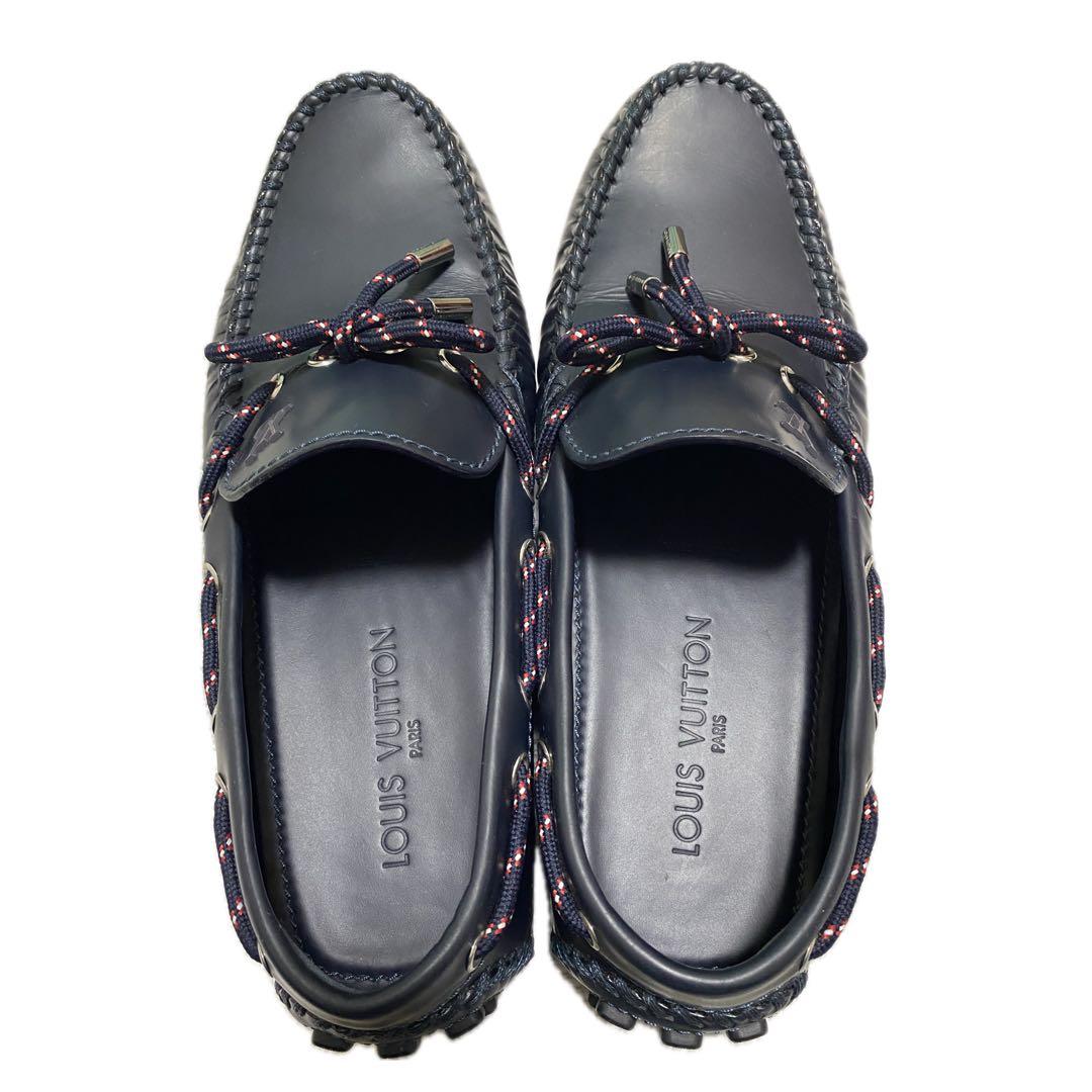 GWセール❤️LOUIS VUITTON❤️革靴シューズモカシン紺色7ハーフ26cm