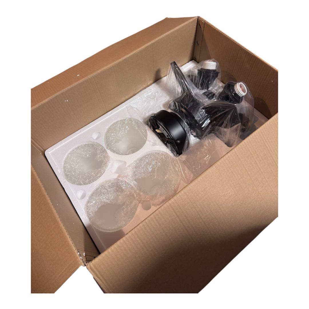 未使用 LOWYA シーリングライト ラスボルタ 6灯 ブラック ウォールナット