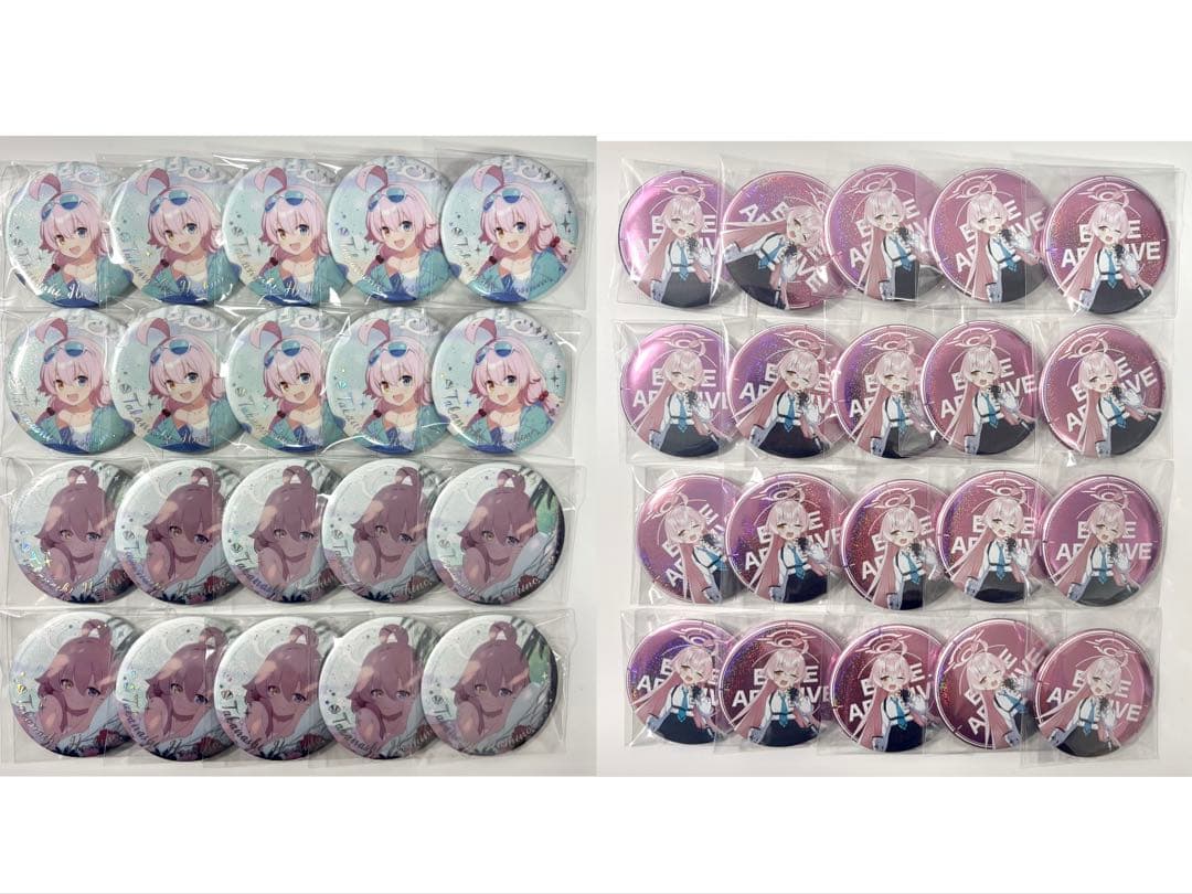 ブルーアーカイブ　ブルアカ　小鳥遊ホシノ　缶バッジ　水着　グリッター