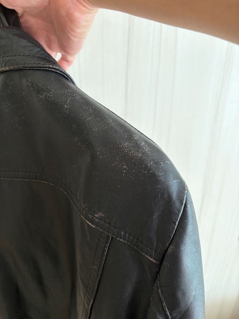 エディスリマン　UKヴィンテージ　リブレザージャケット　リブジャン