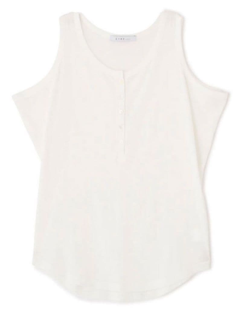 ETRE TOKYO ヘンリーネックエアリータンクトップ　ホワイト