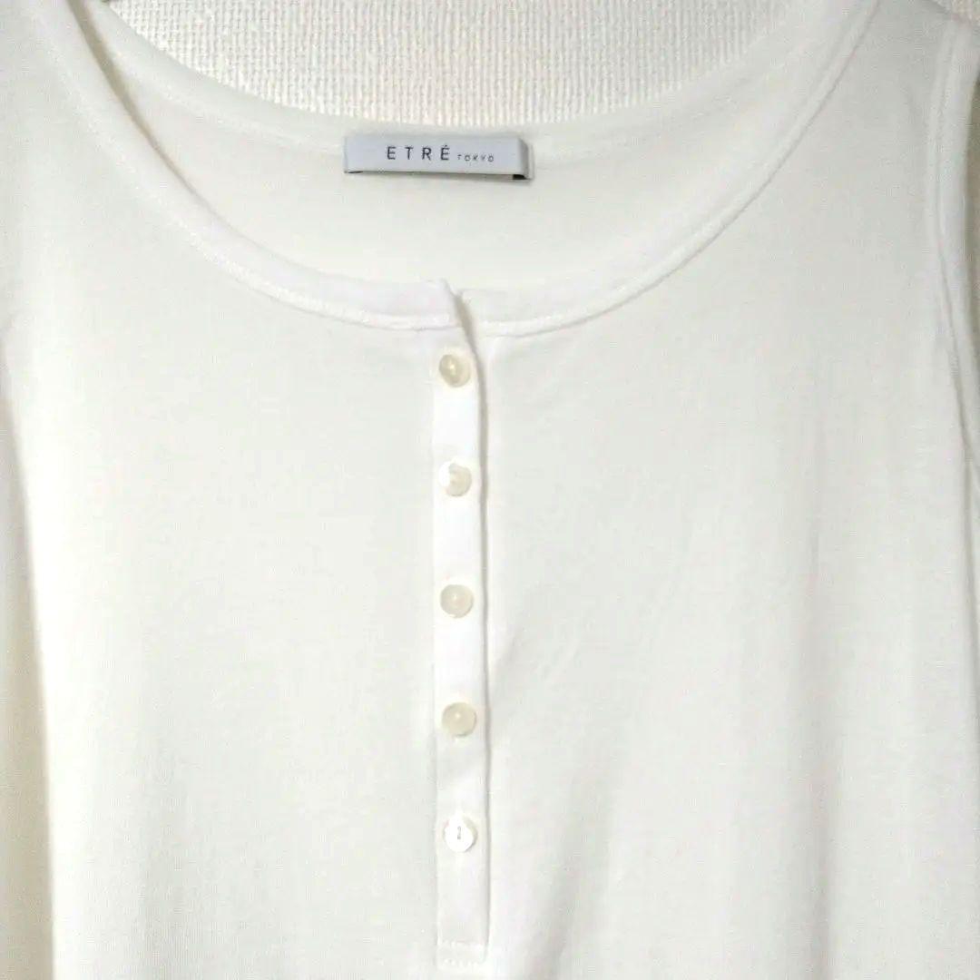 ETRE TOKYO ヘンリーネックエアリータンクトップ　ホワイト