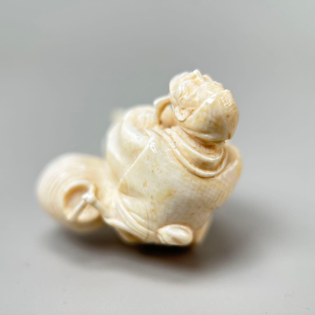 人物像 小型彫刻極上根付天然素材アンティーク骨董飾り物古美術置物細密細工