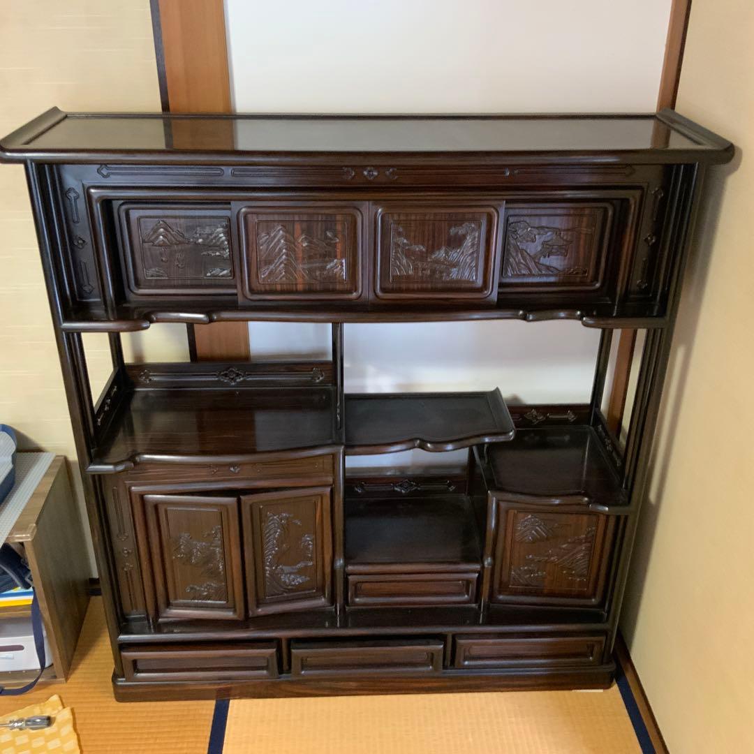 黒檀 飾り棚　アンティーク