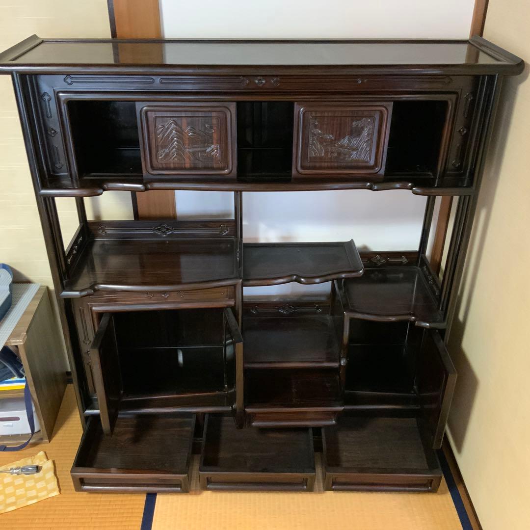 黒檀 飾り棚　アンティーク