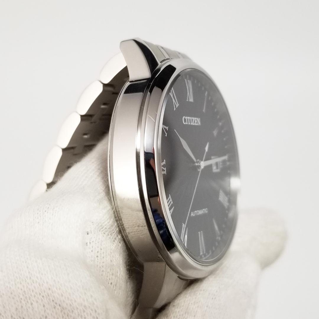 極美品 シチズン 自動巻 8210-S099935 ブラック文字盤 裏スケ