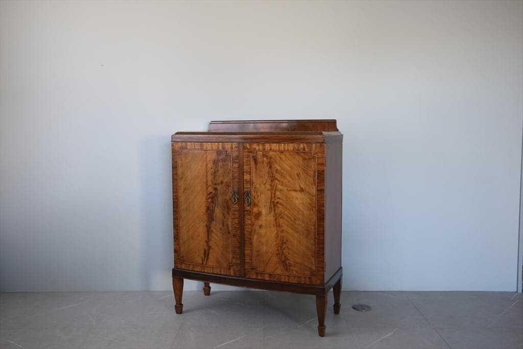 英国アンティーク木製ミュージックキャビネット/レコード収納/チェスト(91-15