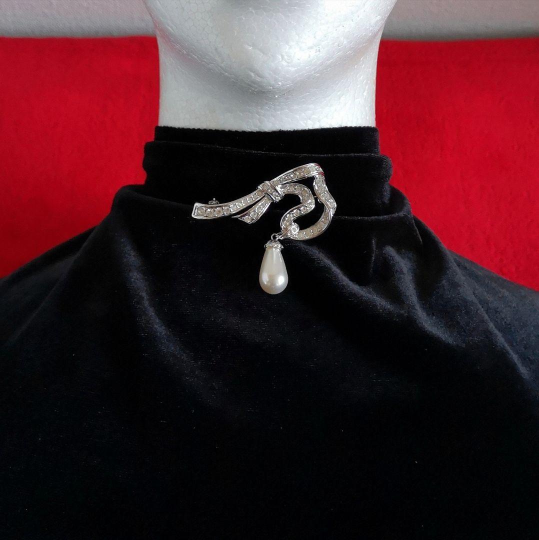 イギリス ヴィンテージ 希少 ブローチ A&S アシンメトリーリボン 968