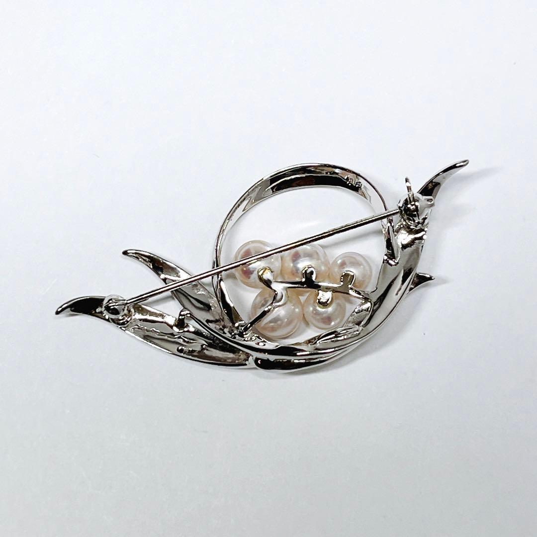 極美品✨MIKIMOTO ミキモト パール　ブローチ　コサージュ　シルバー