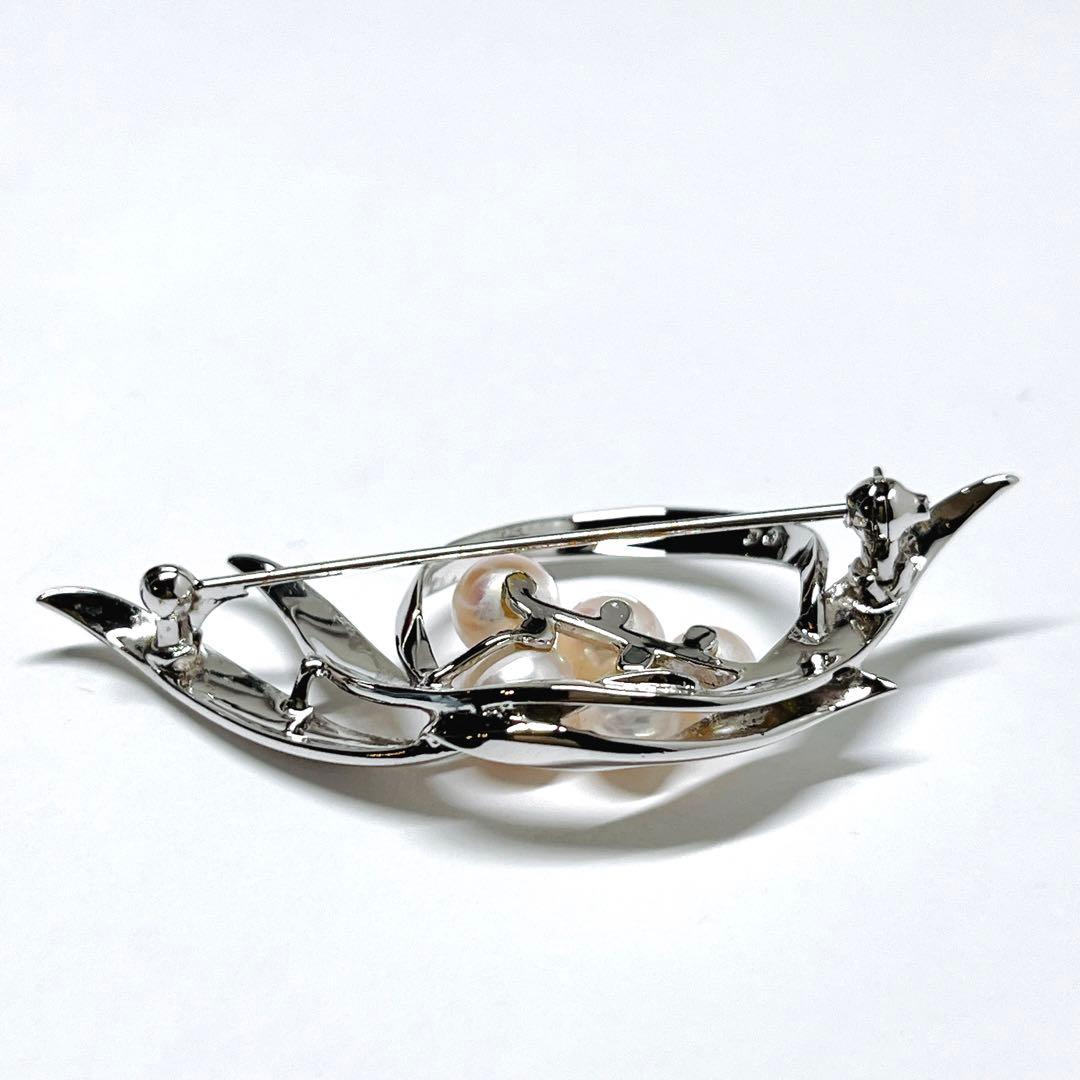 極美品✨MIKIMOTO ミキモト パール　ブローチ　コサージュ　シルバー