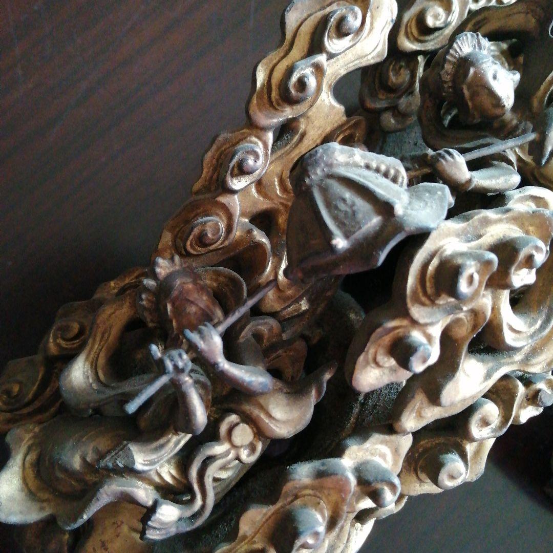 木製仏具　金色天女装飾　20cm　江戸後期～昭和初期