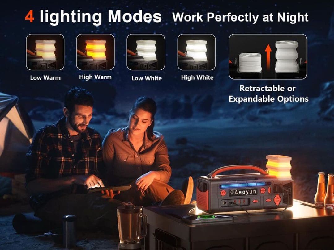 米国南部スタイル 高機能ライト付きポータブル電源 <売り切れ間近>