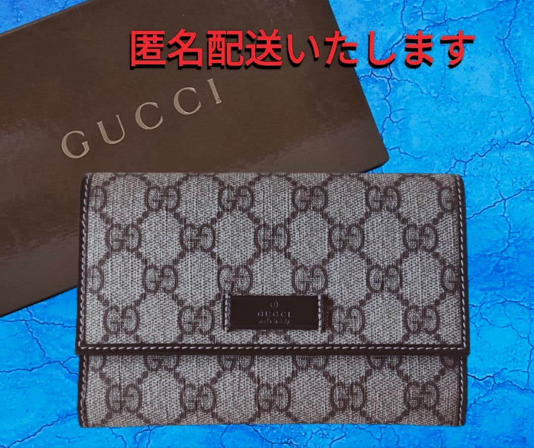 mon【未使用】GUCCI 二つ折り財布 GG柄 PVC ブラウン