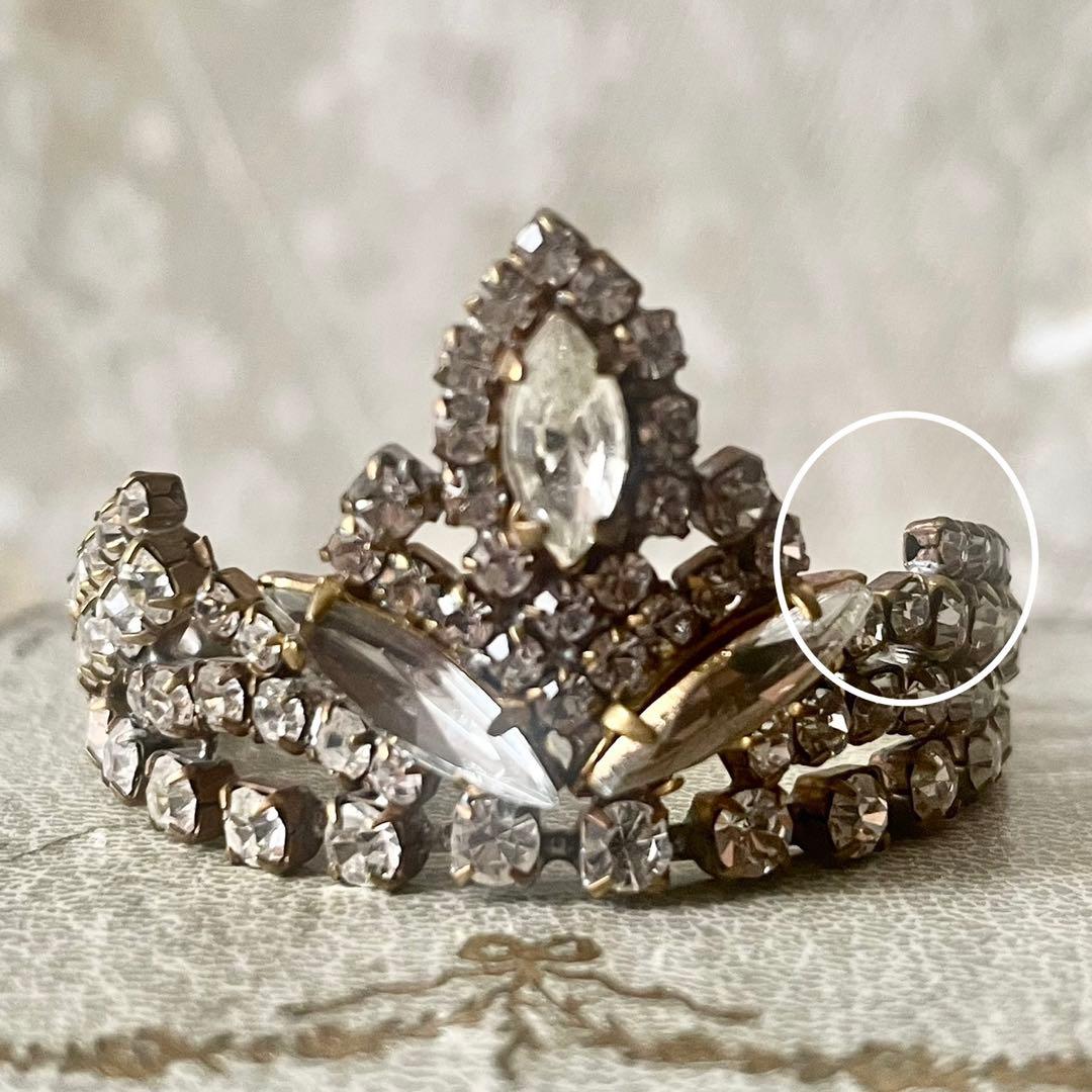 チェコガラスドールティアラB ラインストーン　フランスアンティークヴィンテージ