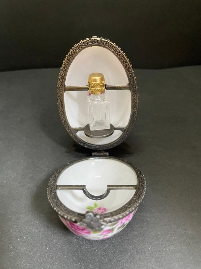 アンティーク　リモージュエッグパフュームボトルボックス