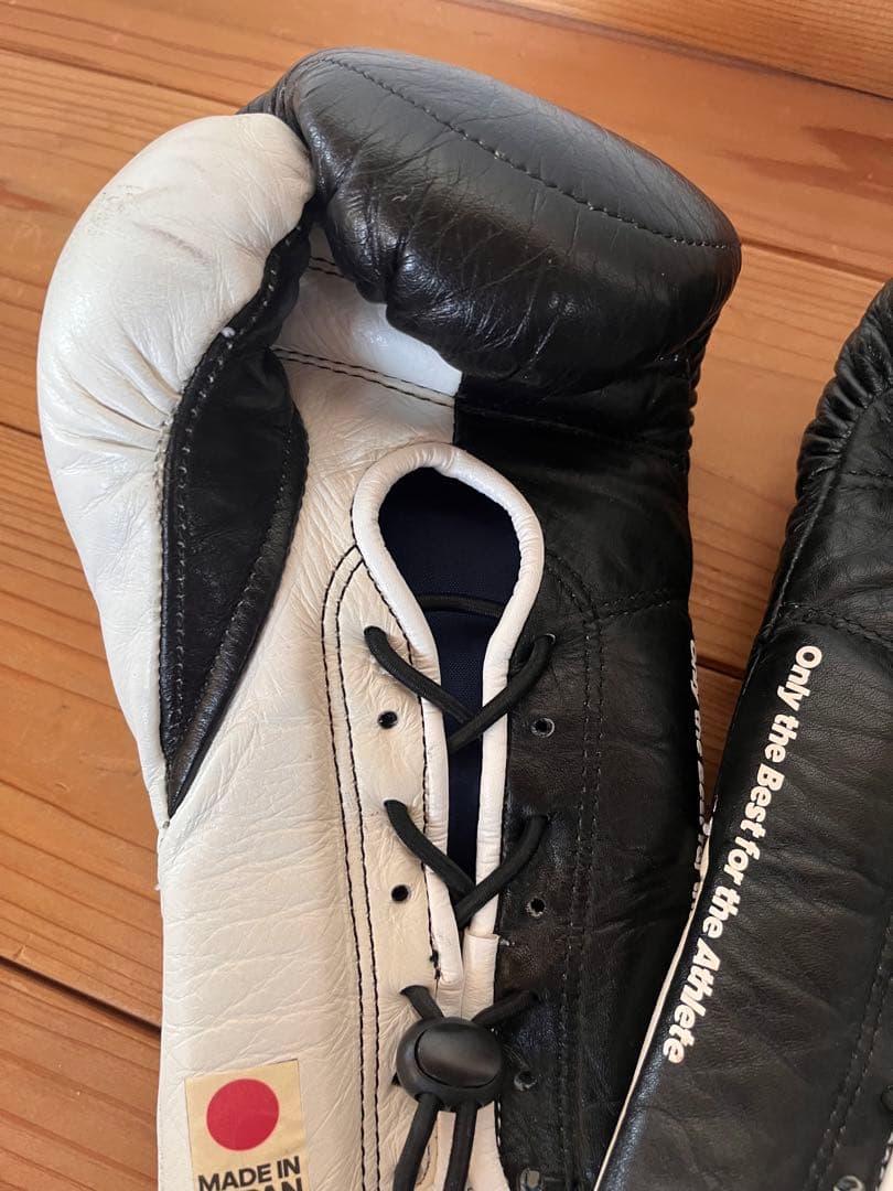 adidas ADISHORI ボクシンググローブ 黒/白 日本製　8オンス