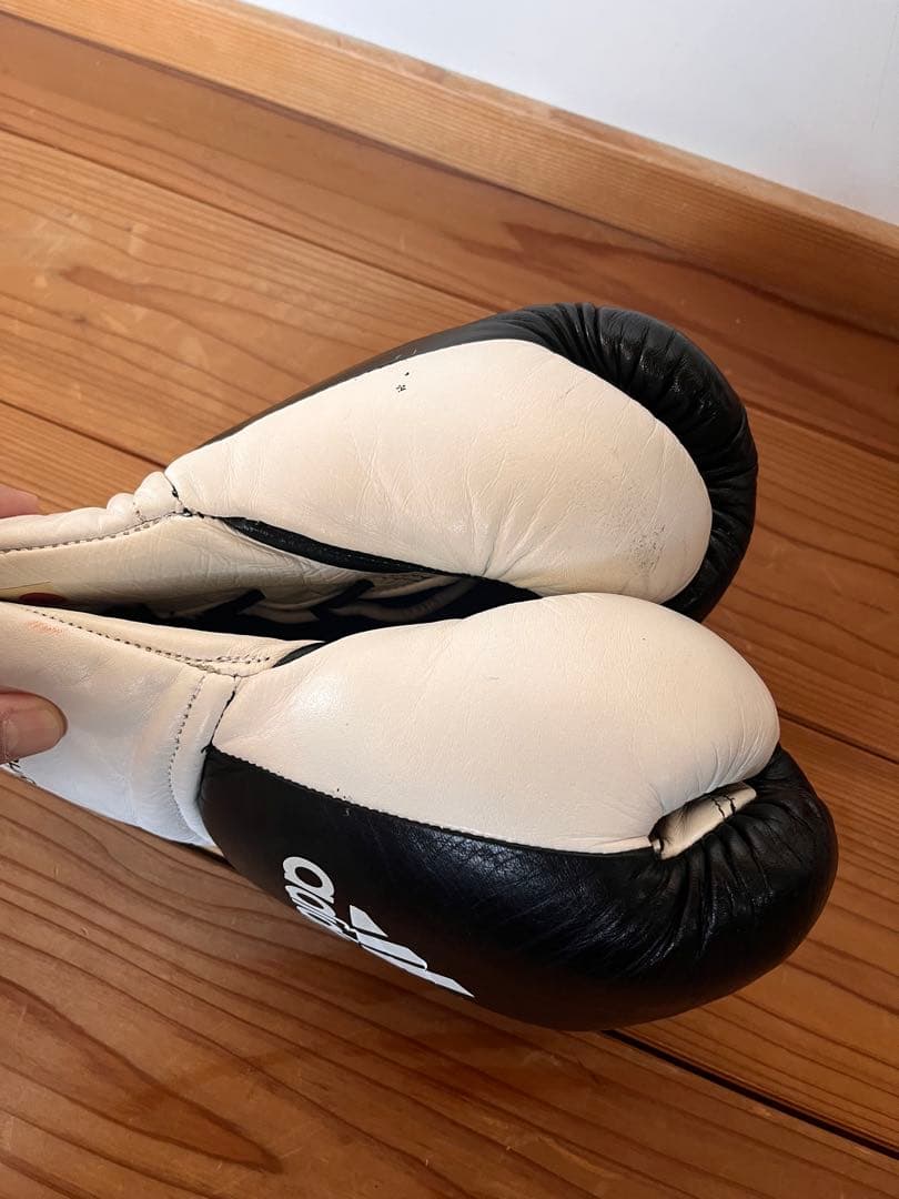 adidas ADISHORI ボクシンググローブ 黒/白 日本製　8オンス