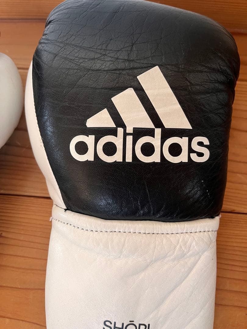 adidas ADISHORI ボクシンググローブ 黒/白 日本製　8オンス