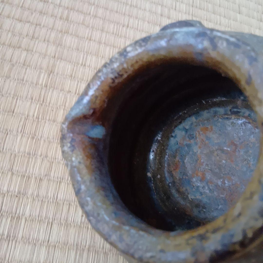 骨董品 古瀬戸風 小壺 油壺 耳付 古陶器 茶道具 アンティーク 片口壺