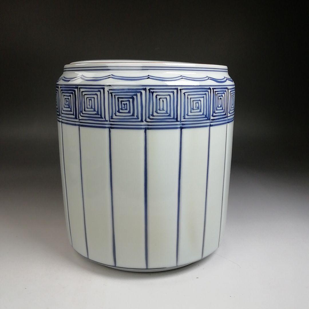 Ｔ９５３　皆具　『染付　桶側』『平安　橋本龍岳 造』　共箱　茶道具