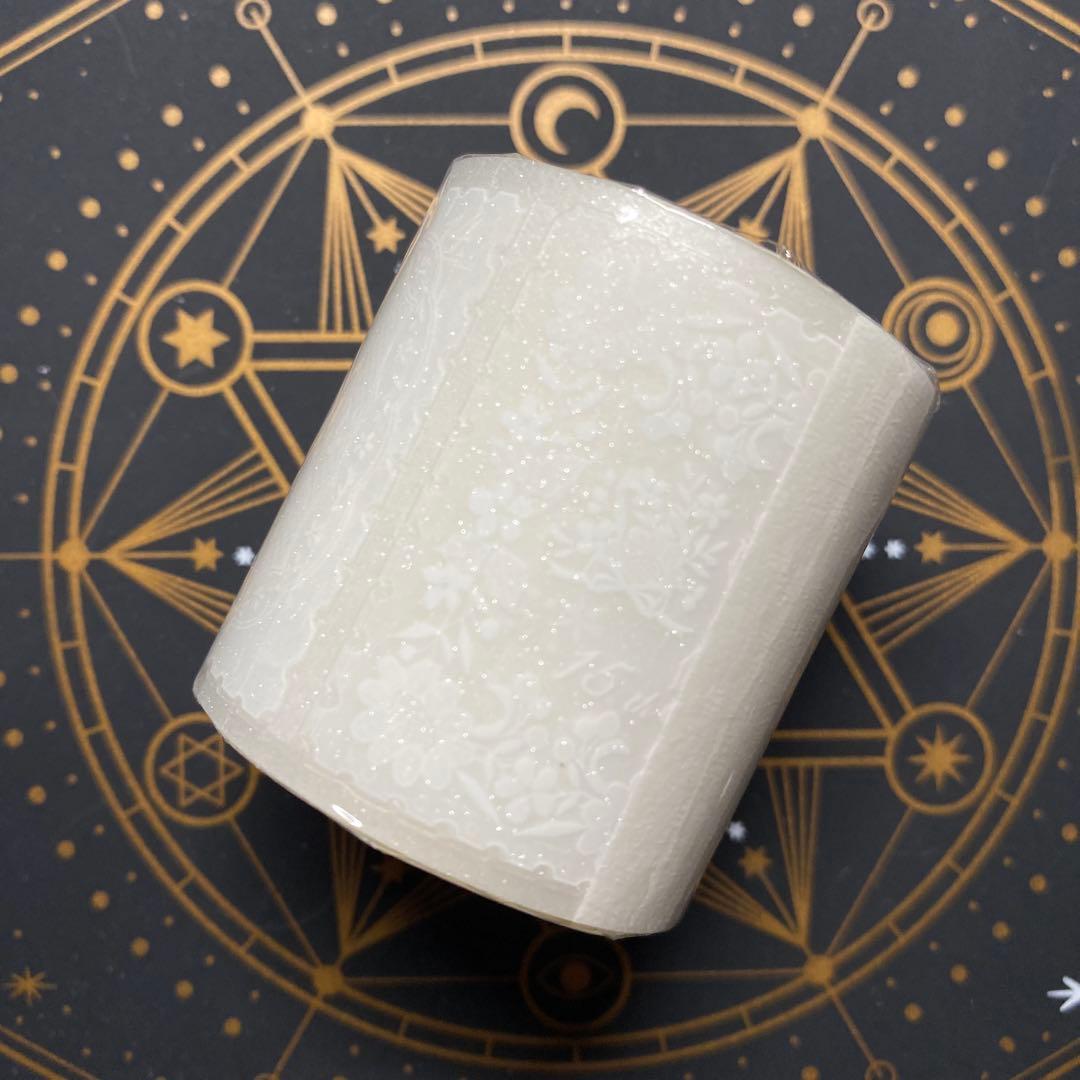 【8809】海外　マステ　5m巻売り　PETラメ加工カッティング　レース切手　白