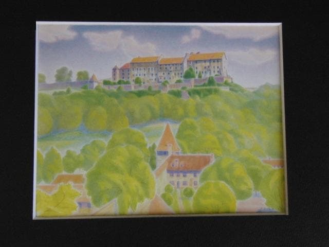 五十嵐二朗、【ブルクハウゼンの古城】、希少な額装用画集より