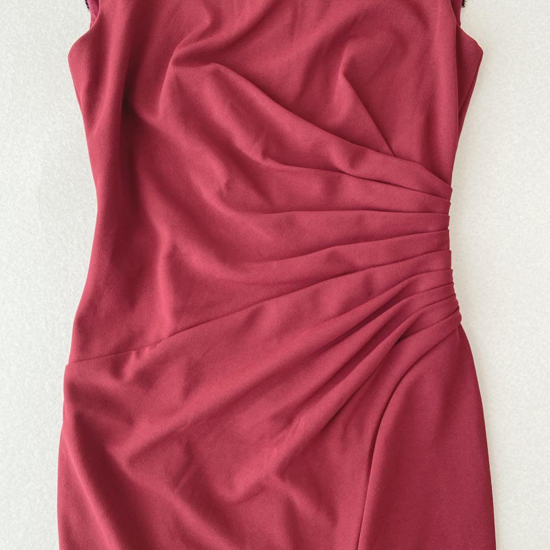 TADASHI SHOJI タダシショージ　ワインレッドタイトドレス　2020年