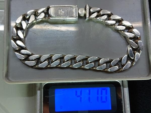 超レア廃盤品GUCCI 喜平 フラットリンクチェーン ブレスレットシルバー