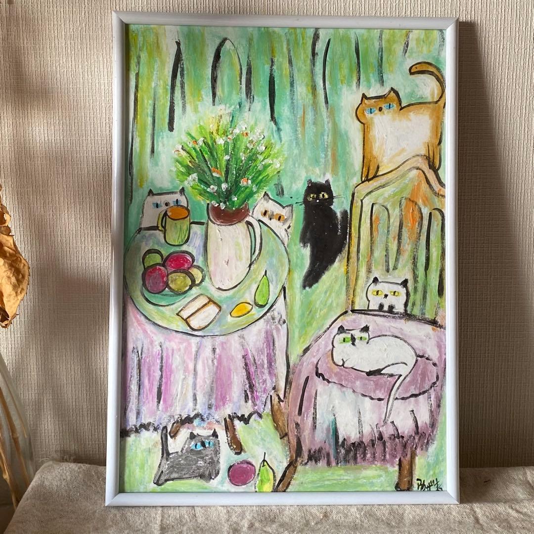 絵画 。手描き【蘭が咲いて、香りがとても魅力的だ】