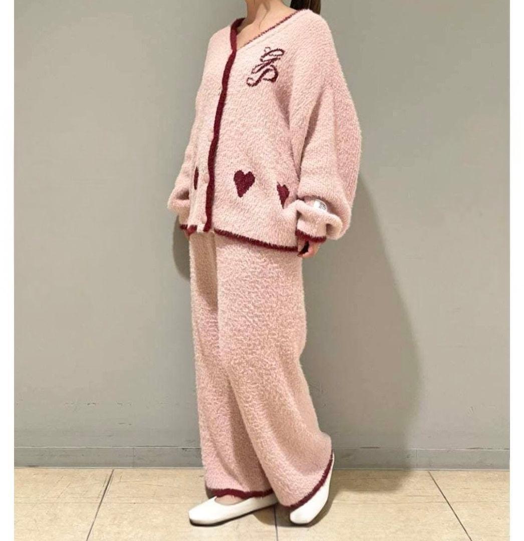 専用！未使用タグ＊ラメフェザーカーディガン&ロングパンツセット ピンク